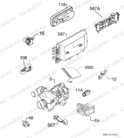 Взрыв-схема посудомоечной машины Aeg F55519W0 - Схема узла Electrical equipment 268